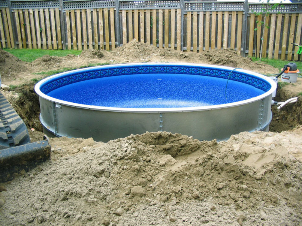 round inground pool